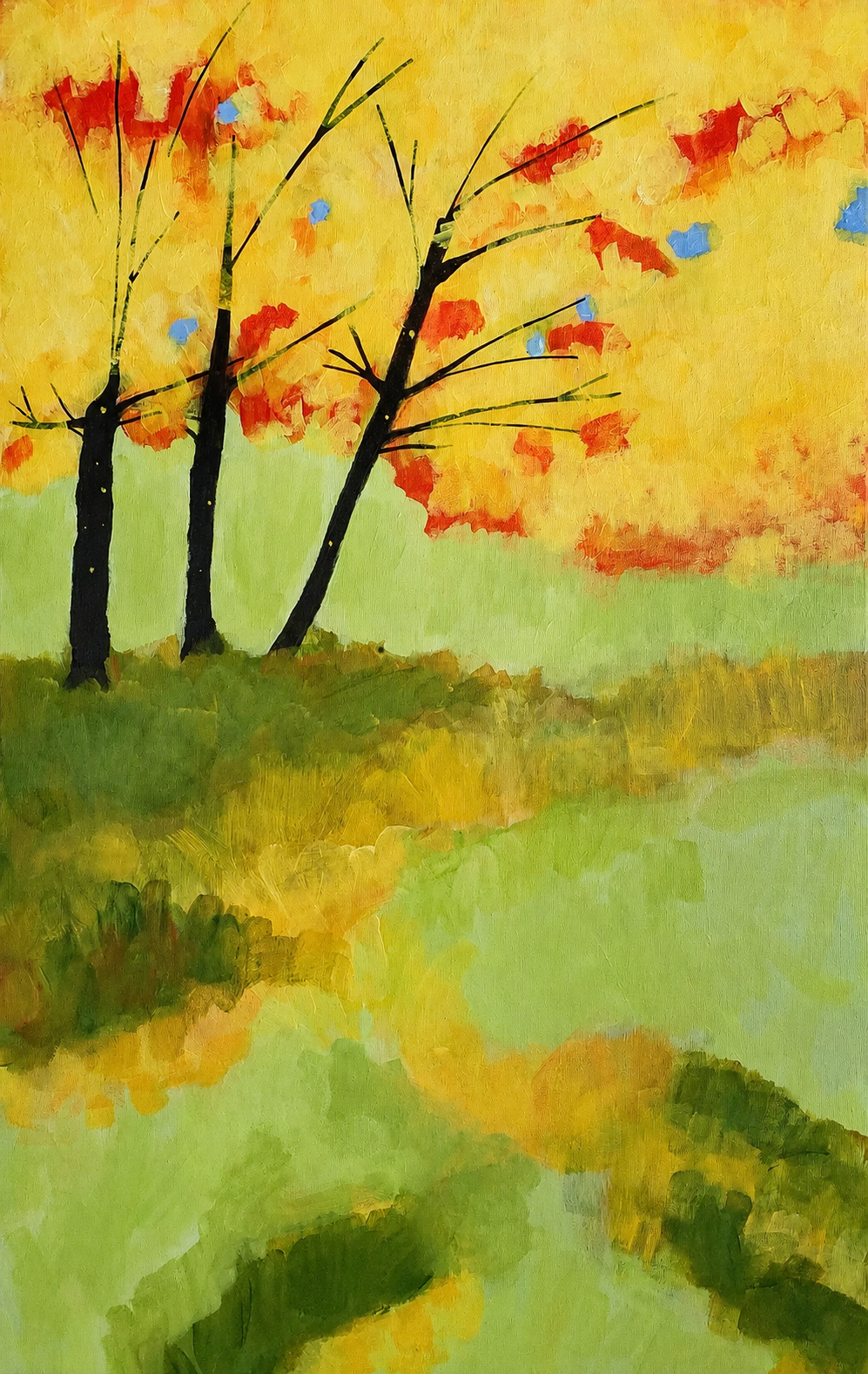 Álamos VI, 2020, pintura de Liane Abdalla